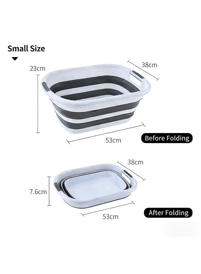 This 26-liter foldable laundry basket, which also doubles as a pet bathtub, is a space-saving storage solution suitable for various indoor and outdoor settings. - Image 4